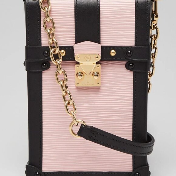 Louis Vuitton Rose Ballerine Epi Leather Vertical Trunk Pochette Bag - Picture 1 of 12